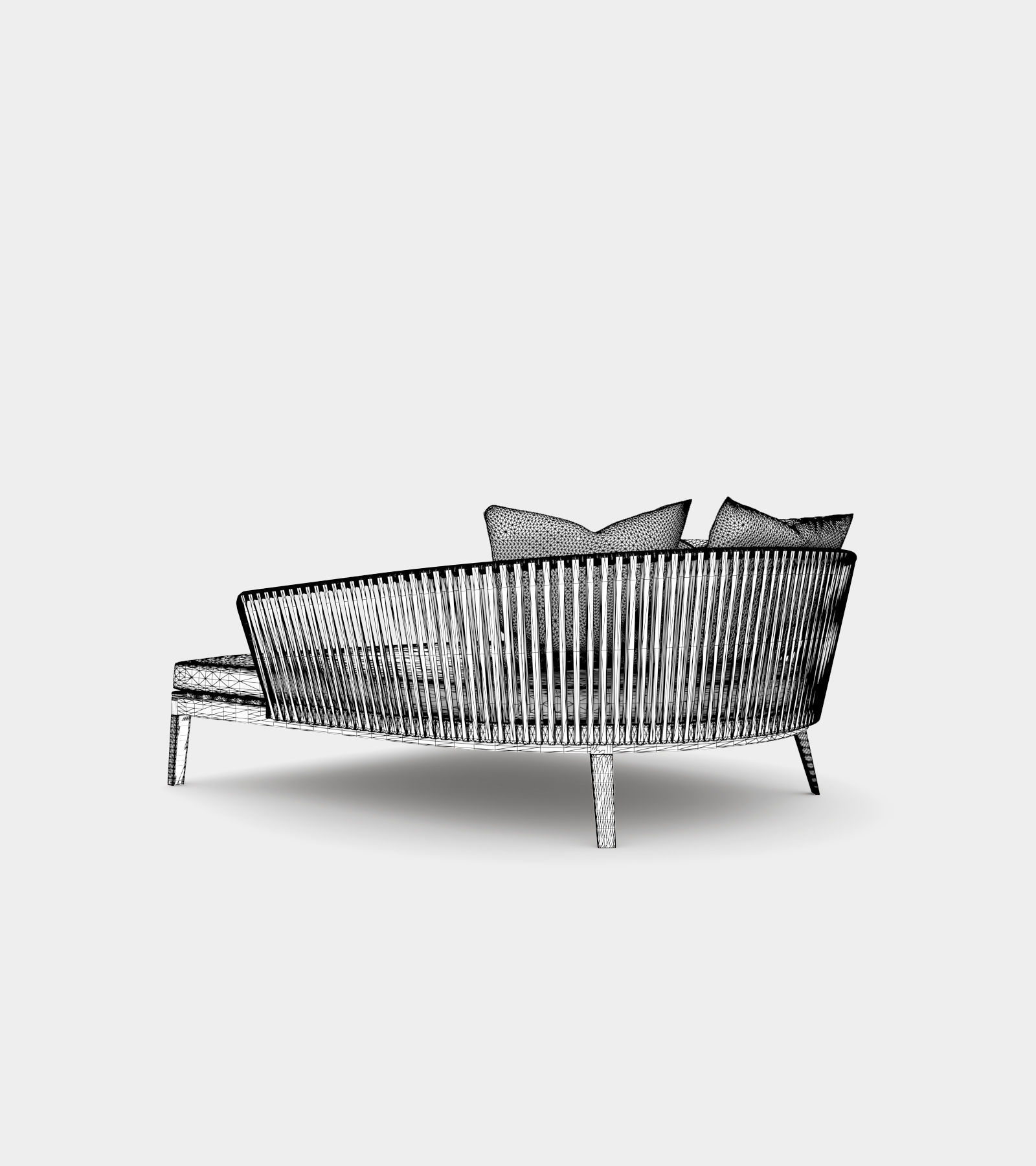 Comfortable daybed for outside 3D model_3