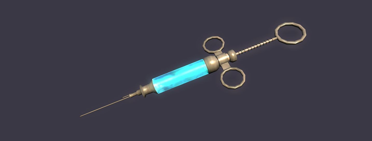Syringe Low-poly 3D model_1