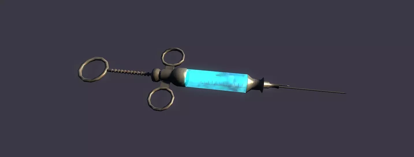 Syringe Low-poly 3D model_0