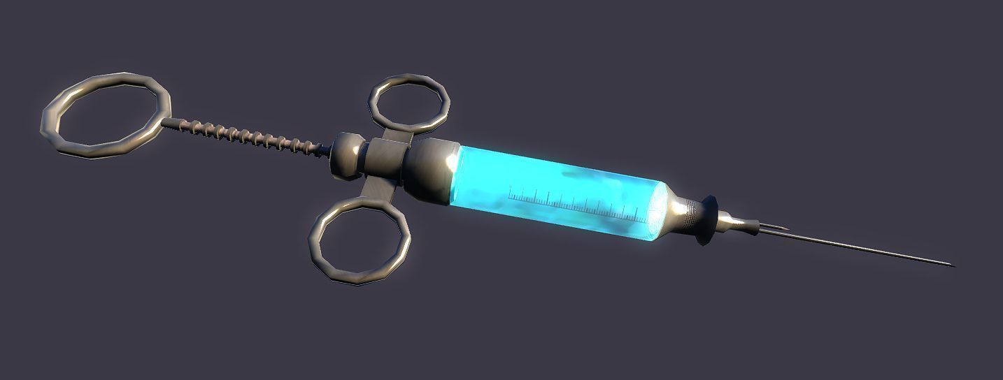 Syringe Low-poly 3D model_2