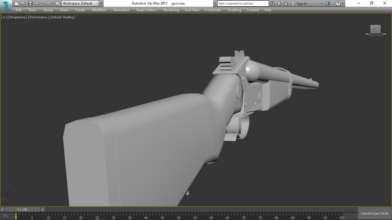 Low-poly gun rifle Low-poly 3D model_2