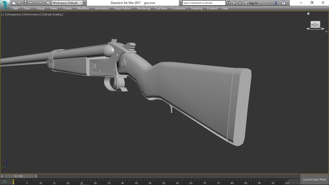 Low-poly gun rifle Low-poly 3D model_1