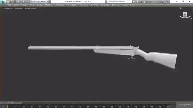 Low-poly gun rifle