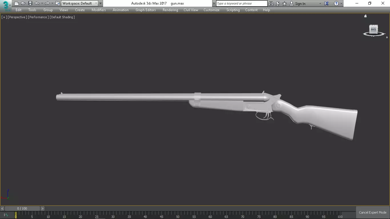 Low-poly gun rifle Low-poly 3D model_0