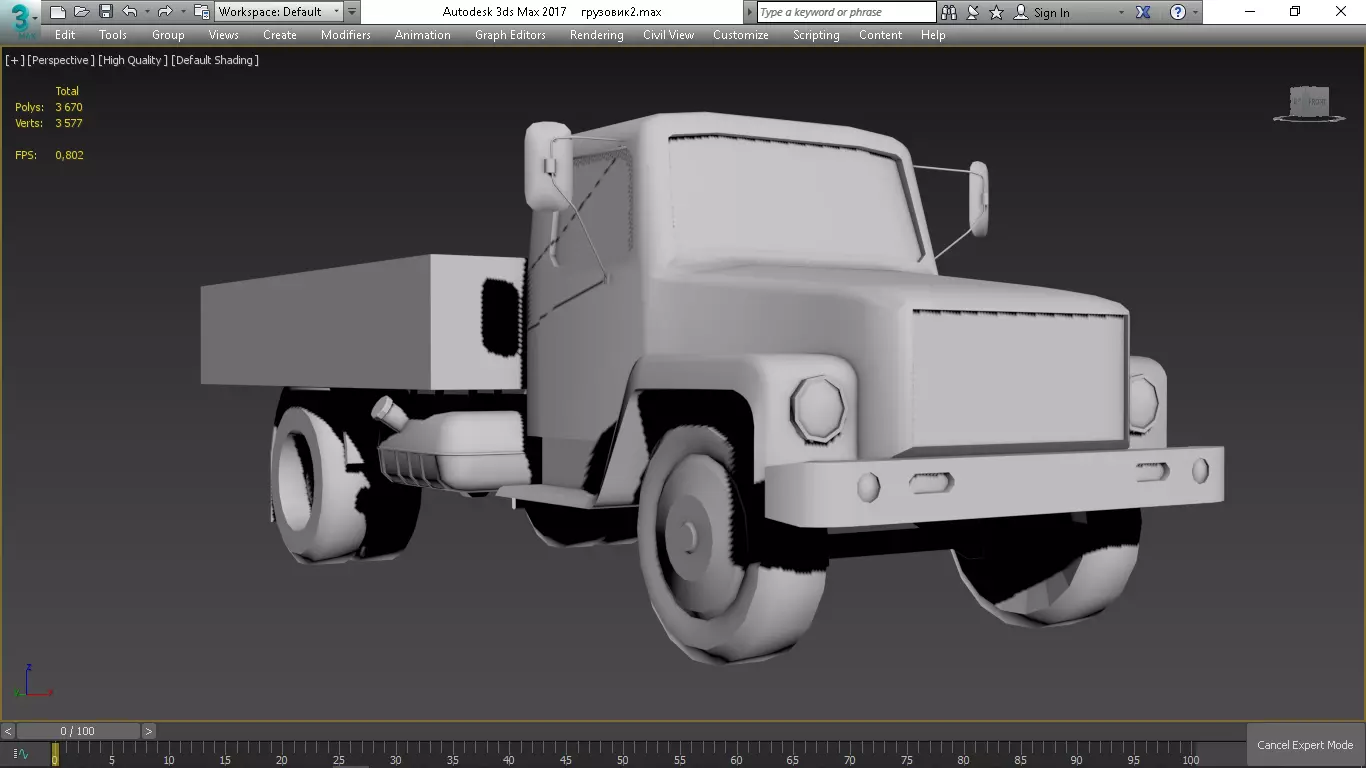 Low-poly truck Low-poly 3D model