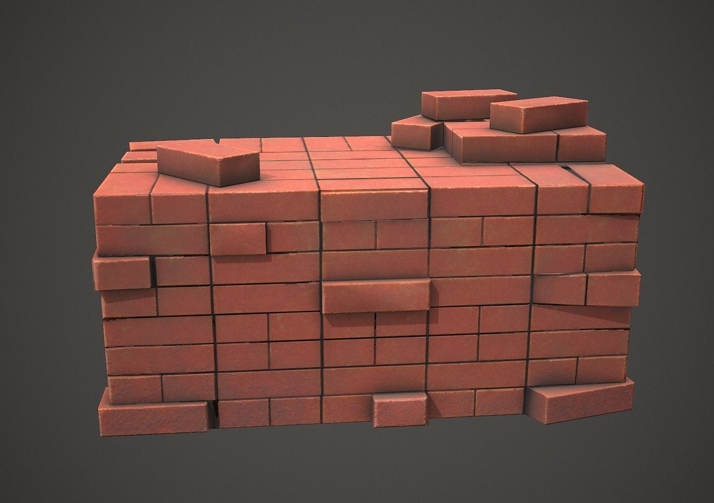Pile of Bricks PBR Low Poly Low-poly 3D model_5