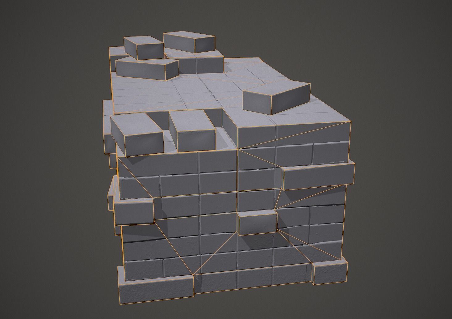 Pile of Bricks PBR Low Poly Low-poly 3D model_9