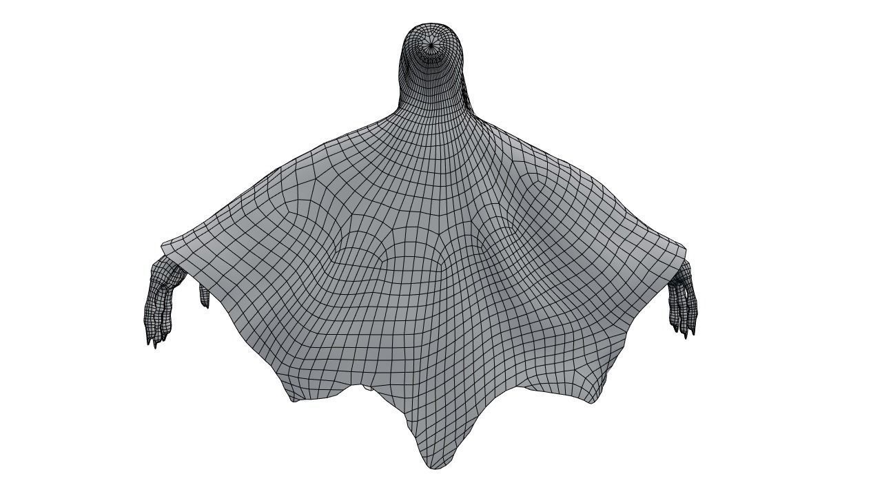 Low Poly Shrouded Specter Rigged Character With PBR Materials Low-poly 3D model_42