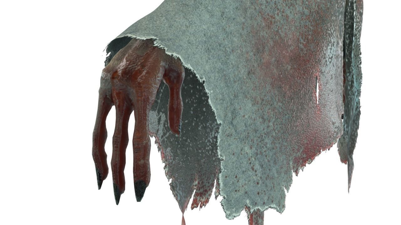 Low Poly Shrouded Specter Rigged Character With PBR Materials Low-poly 3D model_9