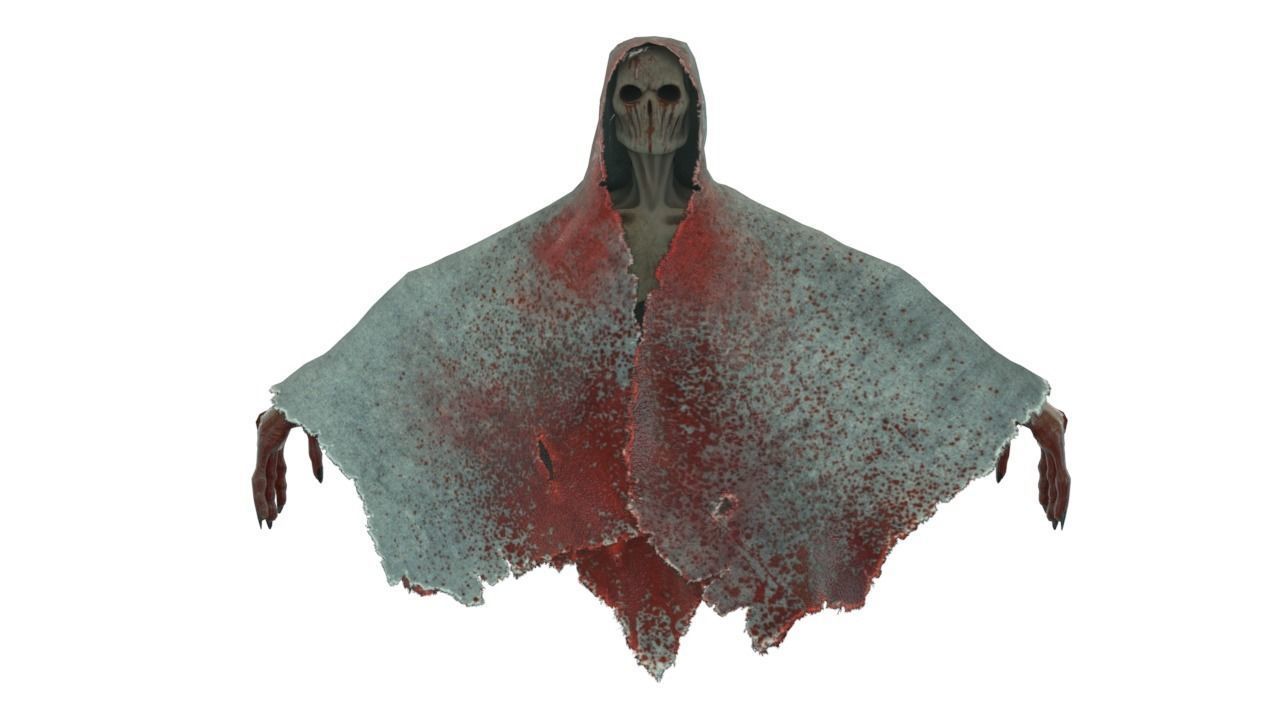 Low Poly Shrouded Specter Rigged Character With PBR Materials Low-poly 3D model_2