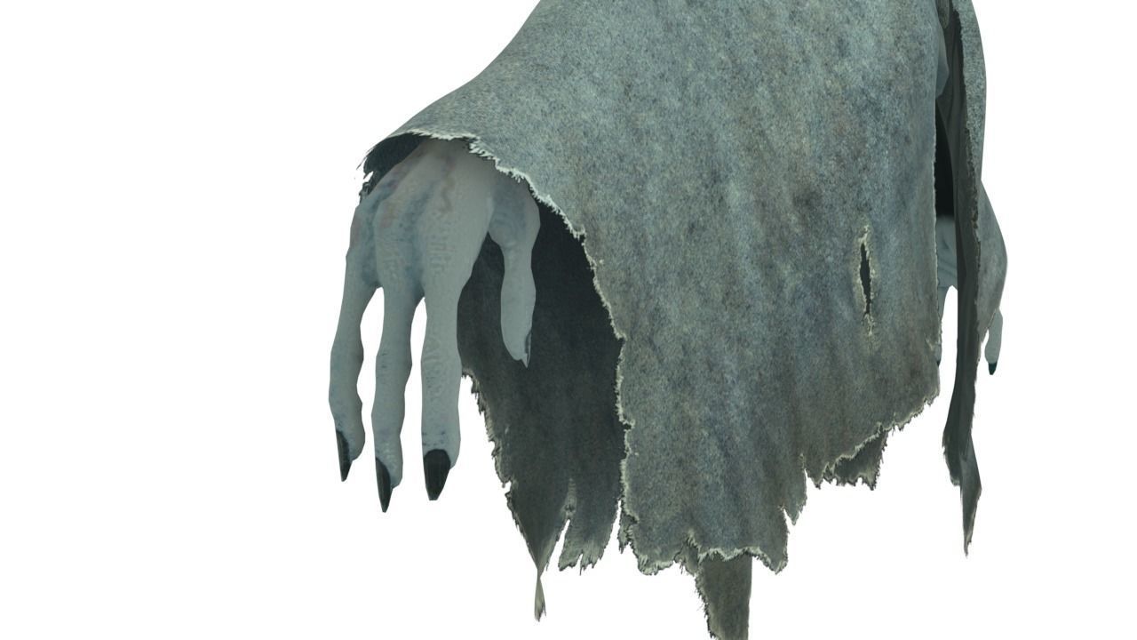 Low Poly Shrouded Specter Rigged Character With PBR Materials Low-poly 3D model_12