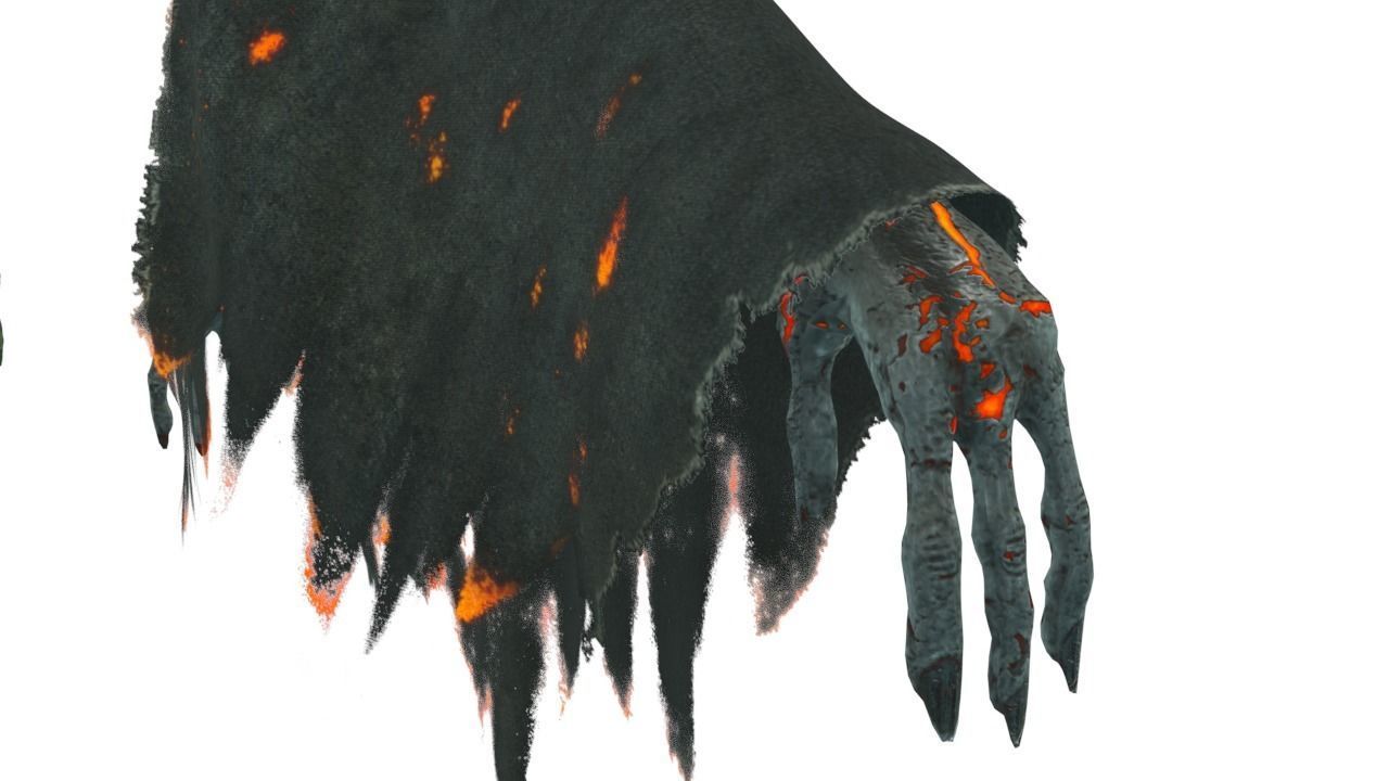 Low Poly Shrouded Specter Rigged Character With PBR Materials Low-poly 3D model_13