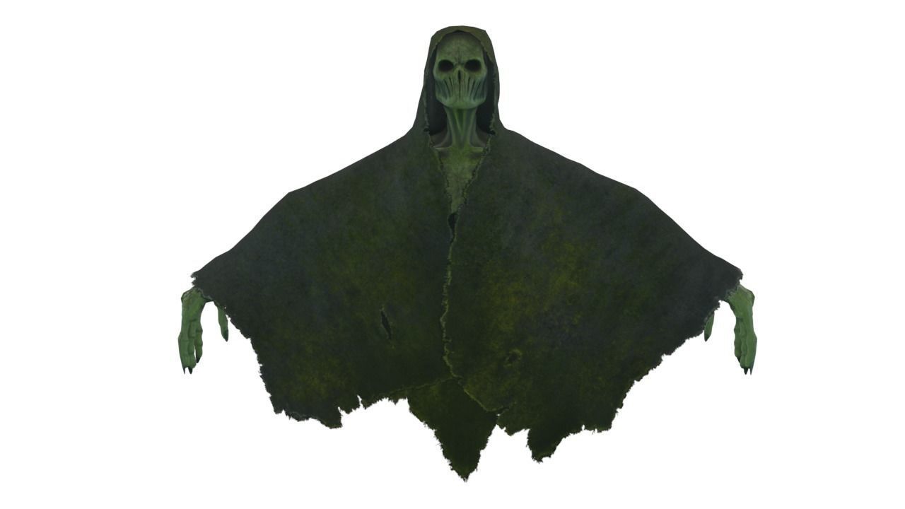 Low Poly Shrouded Specter Rigged Character With PBR Materials Low-poly 3D model_5