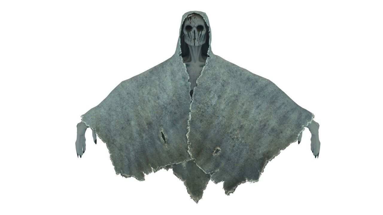 Low Poly Shrouded Specter Rigged Character With PBR Materials Low-poly 3D model_3