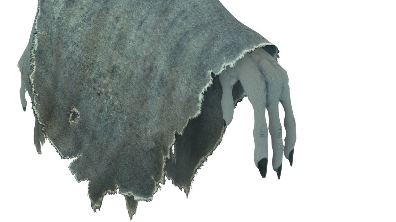 Low Poly Shrouded Specter Rigged Character With PBR Materials Low-poly 3D model_11