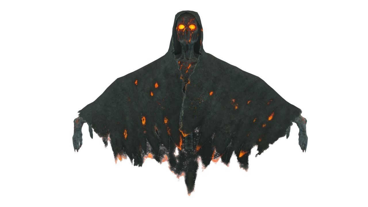 Low Poly Shrouded Specter Rigged Character With PBR Materials Low-poly 3D model_4