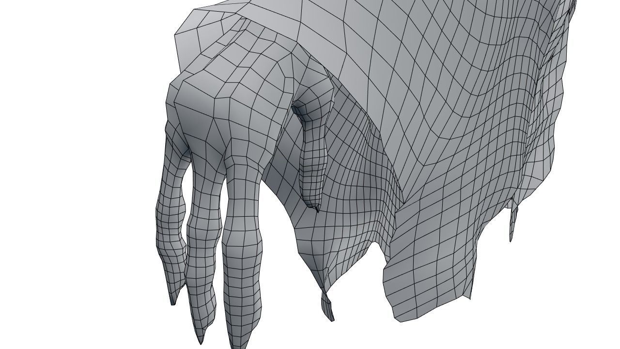 Low Poly Shrouded Specter Rigged Character With PBR Materials Low-poly 3D model_48