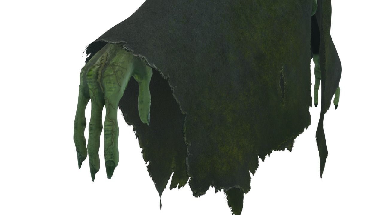 Low Poly Shrouded Specter Rigged Character With PBR Materials Low-poly 3D model_16