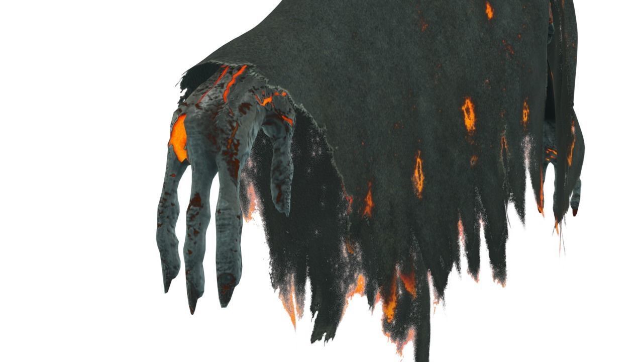 Low Poly Shrouded Specter Rigged Character With PBR Materials Low-poly 3D model_14