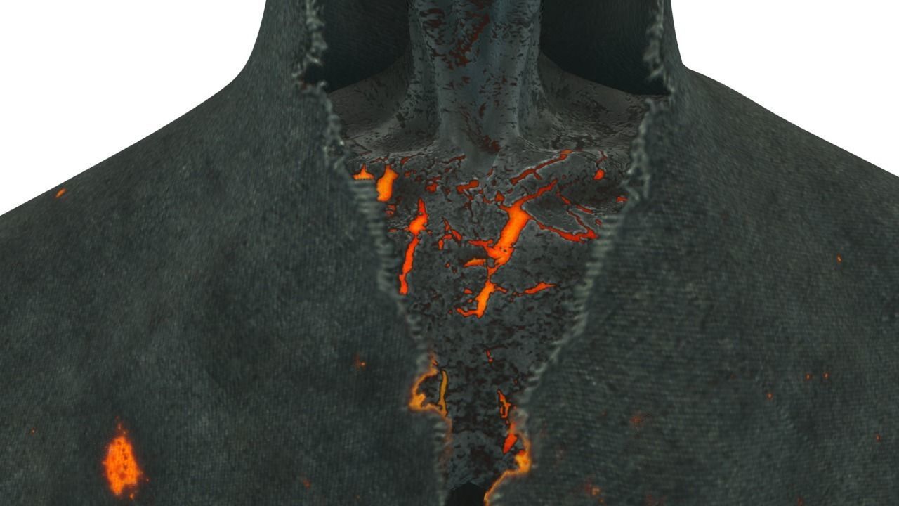 Low Poly Shrouded Specter Rigged Character With PBR Materials Low-poly 3D model_29