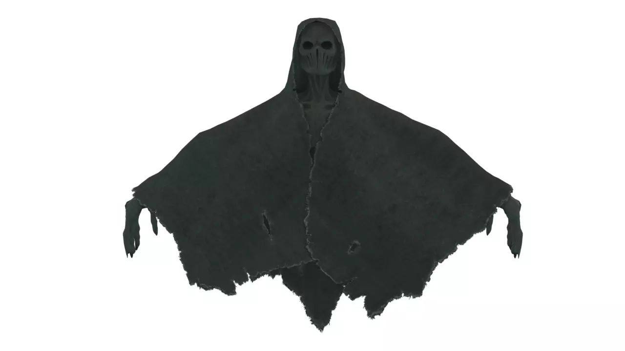 Low Poly Shrouded Specter Rigged Character With PBR Materials Low-poly 3D model_0