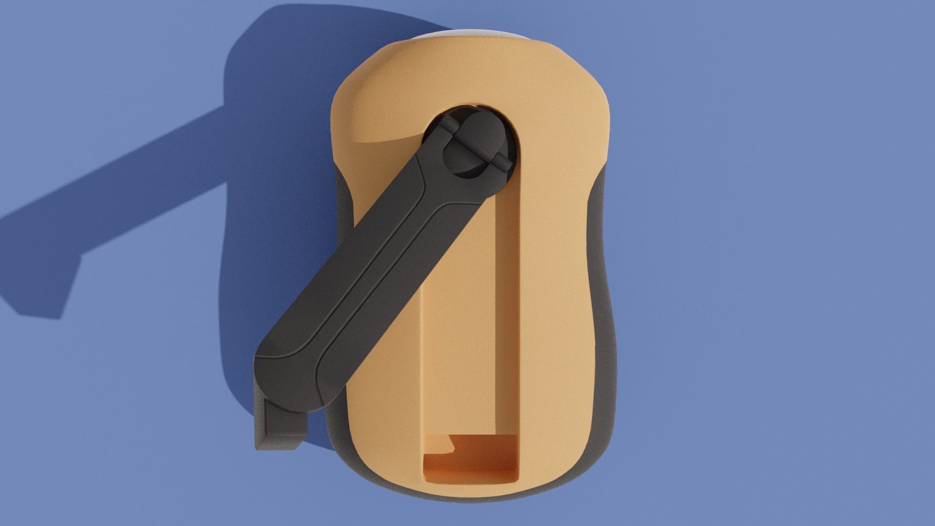 Crank-powered Pocket Flashlight 3D model_30