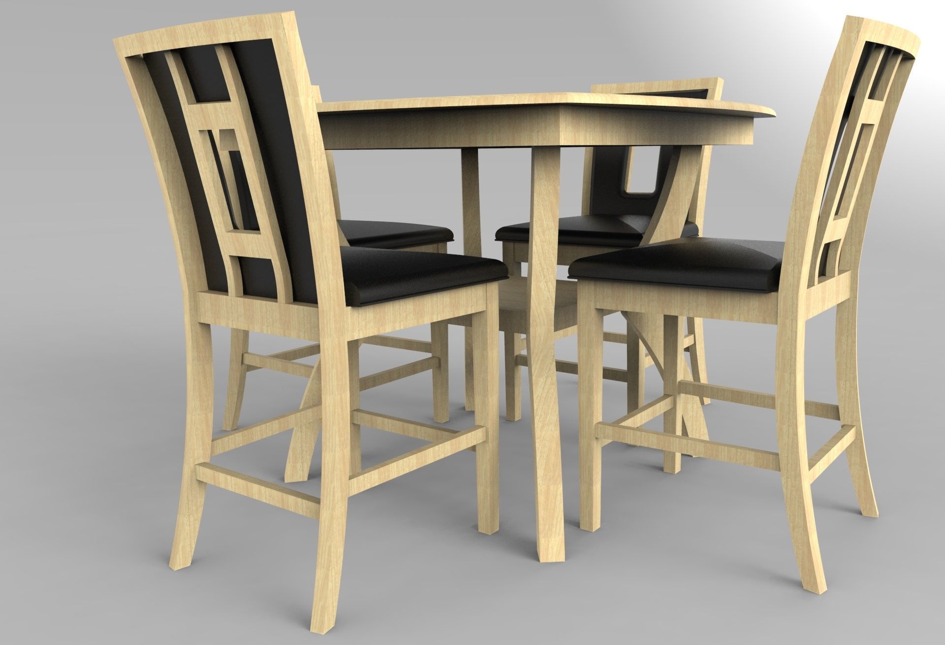 Dining table room 3D model_3