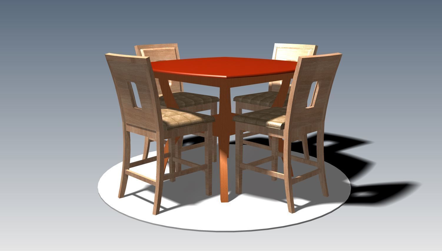 Dining table room 3D model_1