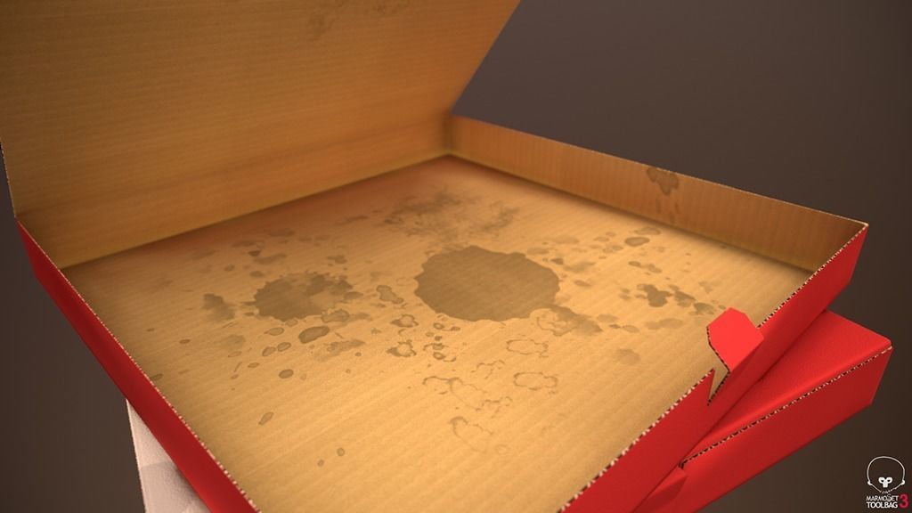 pizza in box Low-poly 3D model_4