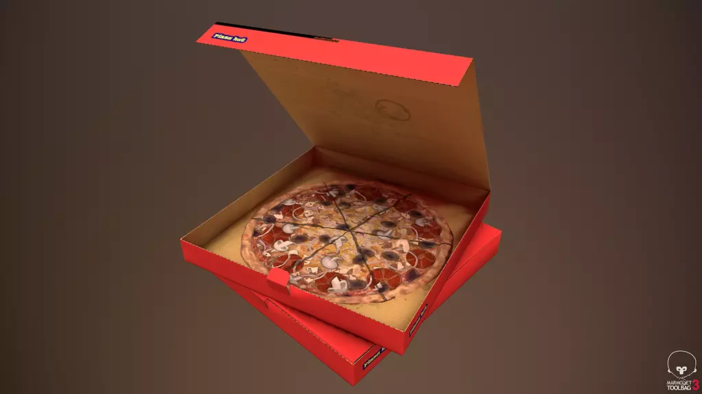 pizza in box Low-poly 3D model_0