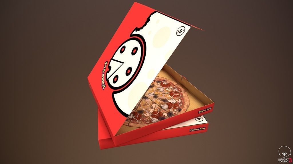 pizza in box Low-poly 3D model_2