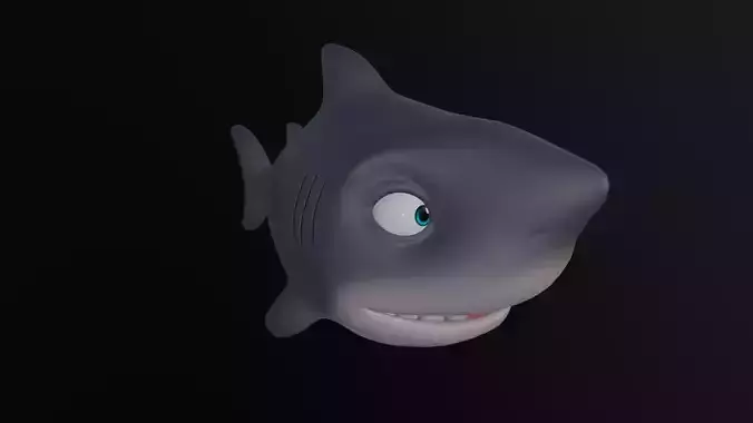 Asset - Cartoons - Animal - Shark Low-poly 3D model