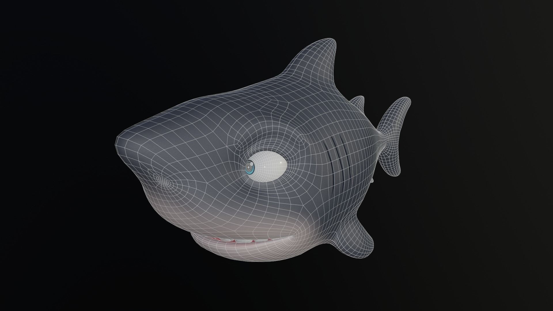Asset - Cartoons - Animal - Shark Low-poly 3D model_9