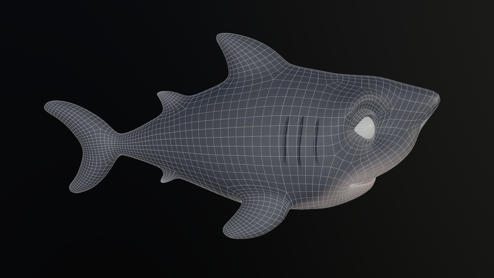 Asset - Cartoons - Animal - Shark Low-poly 3D model_8