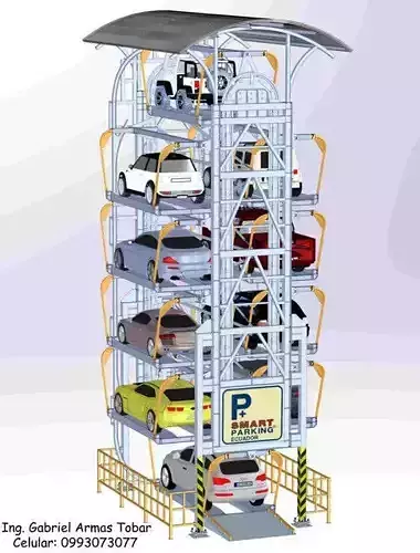 Vertical Rotary Parking System Automated 10 car Suvs sedan Free 3D model