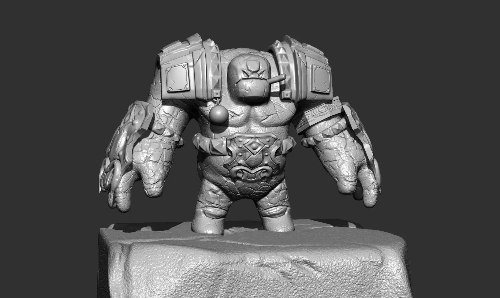 Golem armored figure Free low-poly 3D model