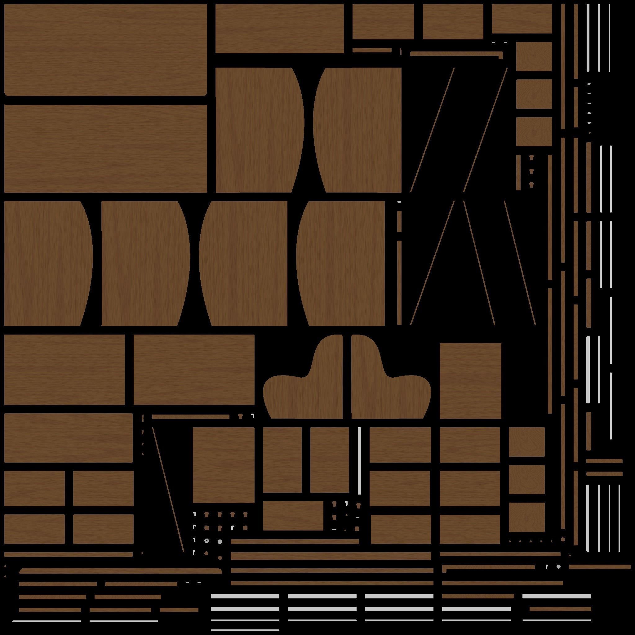 Computer desk Low-poly 3D model_9