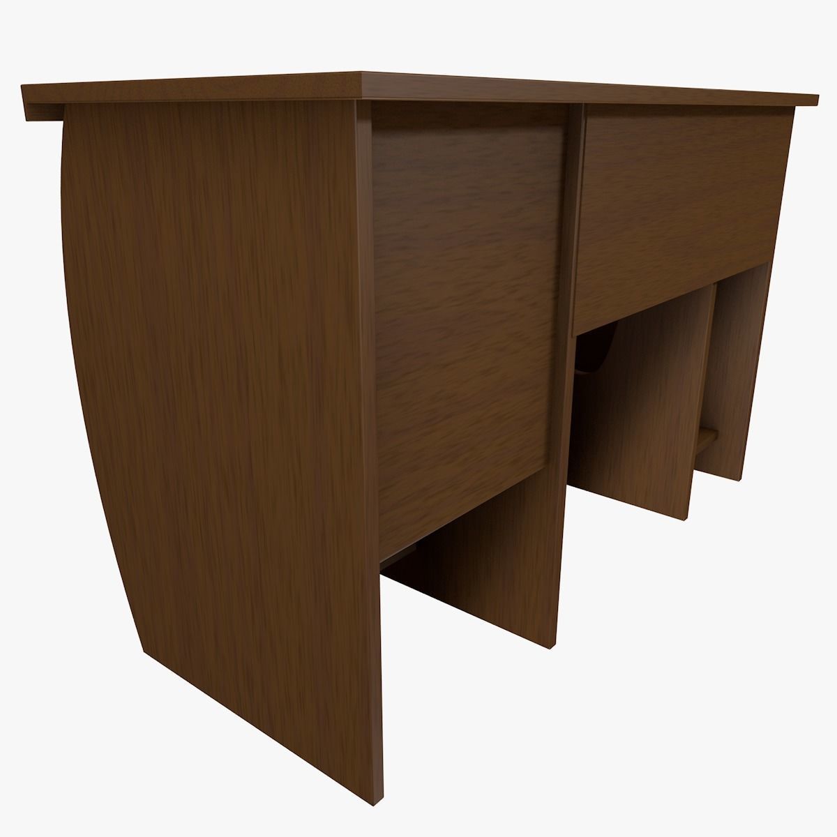 Computer desk Low-poly 3D model_5
