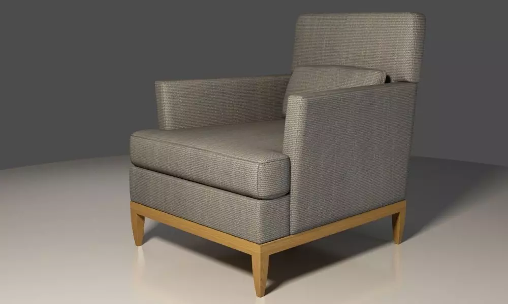 Fabric coated single seat Club Chair 3D model