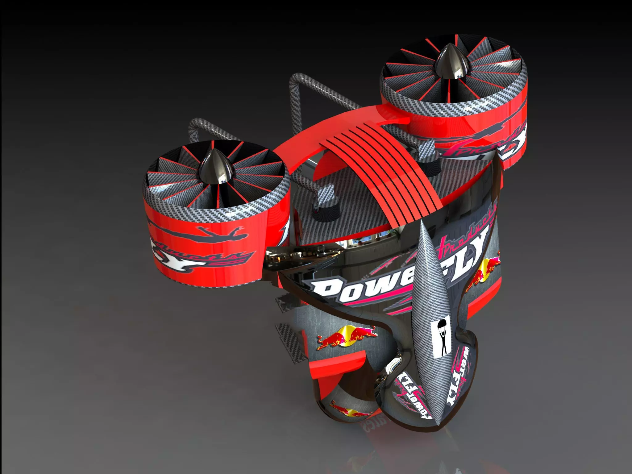 Real aviation industry jet flying backpack 3D print model_0