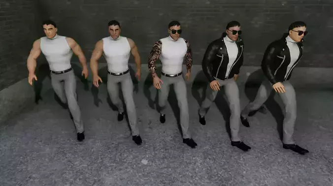 Mafia Men - Yakuza Boss Low-poly 3D model