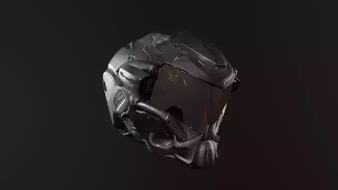 Sci Fi Helmet PBR and Highpoly Low-poly 3D model