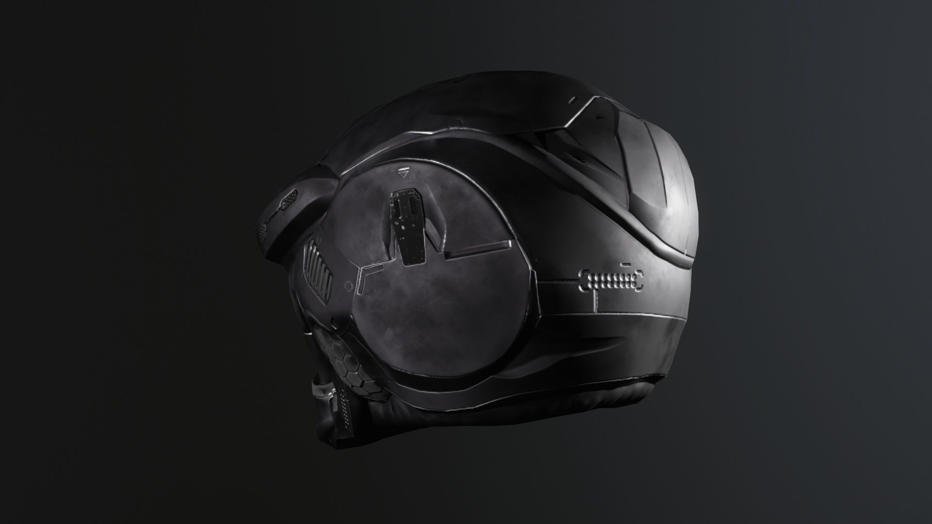 Sci Fi Helmet PBR and Highpoly Low-poly 3D model_2