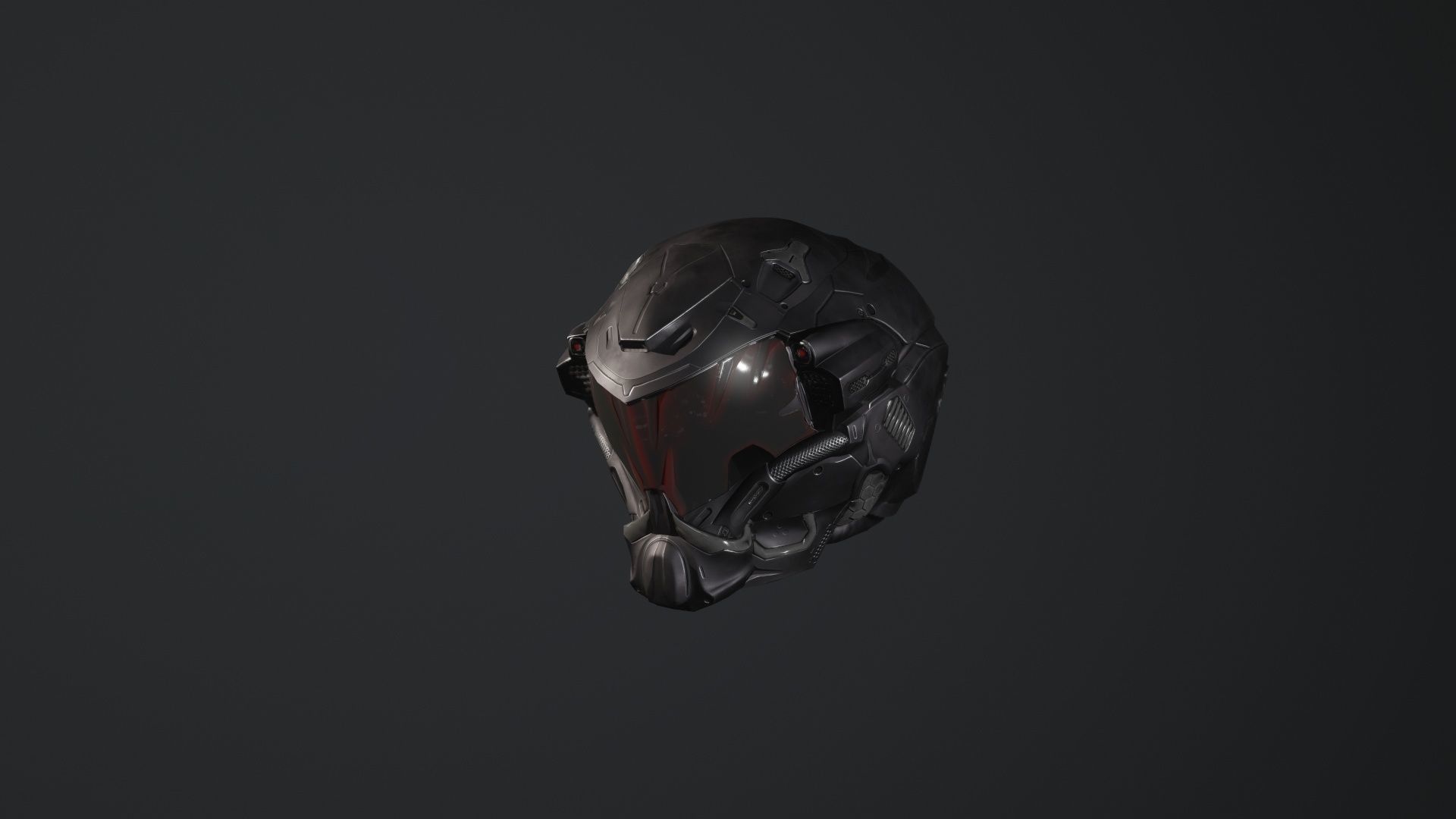 Sci Fi Helmet PBR and Highpoly Low-poly 3D model_1