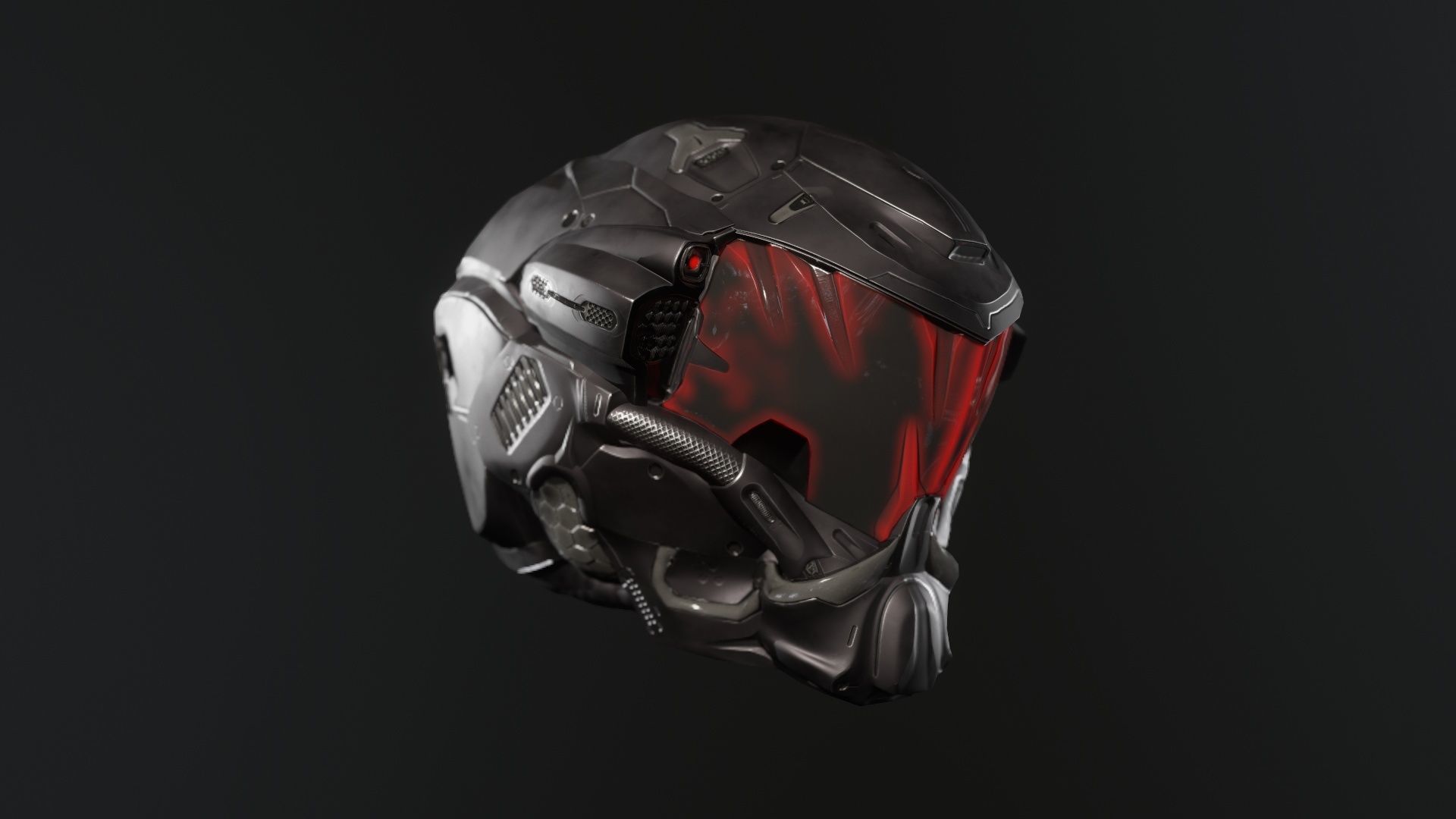Sci Fi Helmet PBR and Highpoly Low-poly 3D model_4