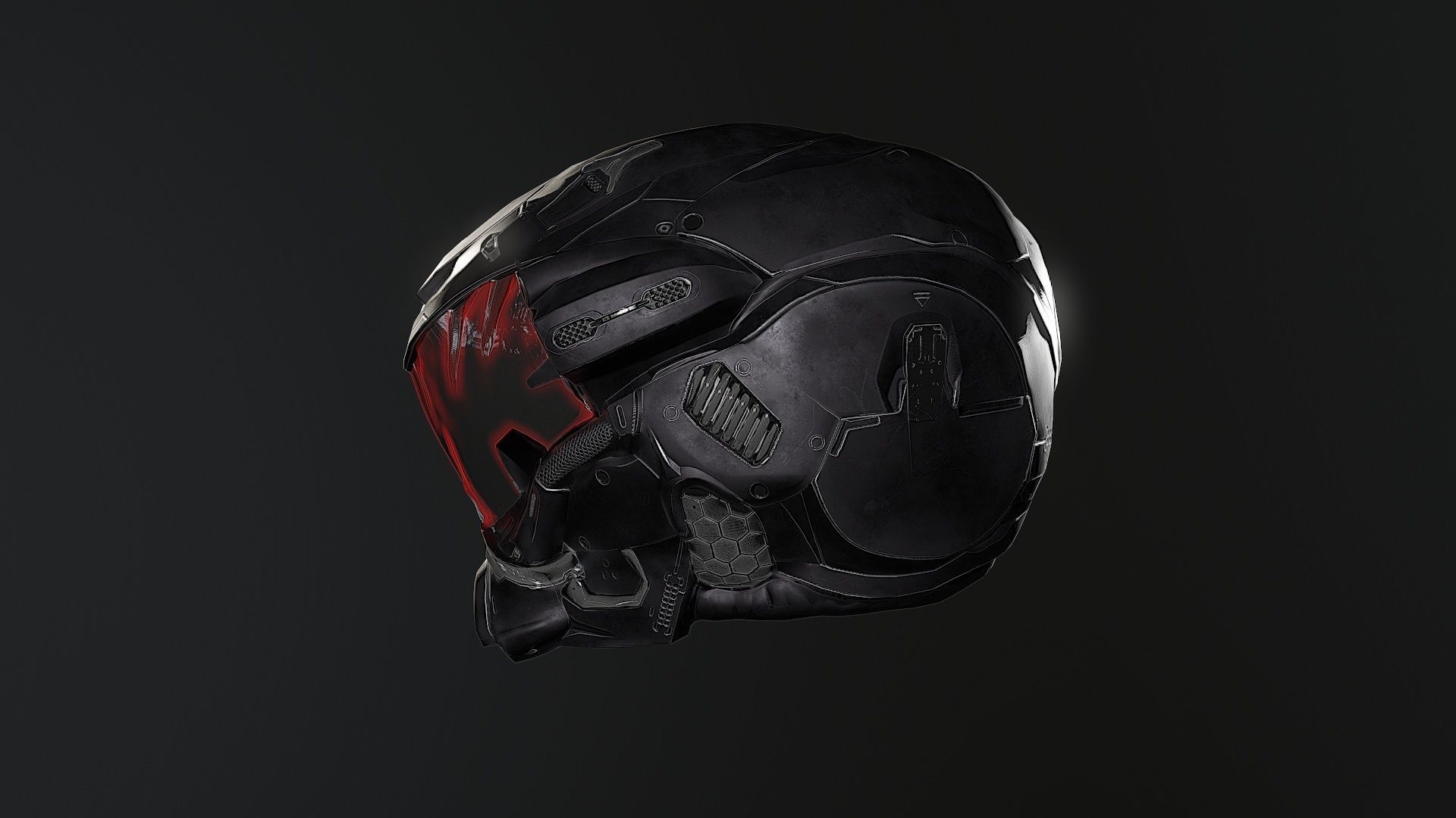 Sci Fi Helmet PBR and Highpoly Low-poly 3D model_6