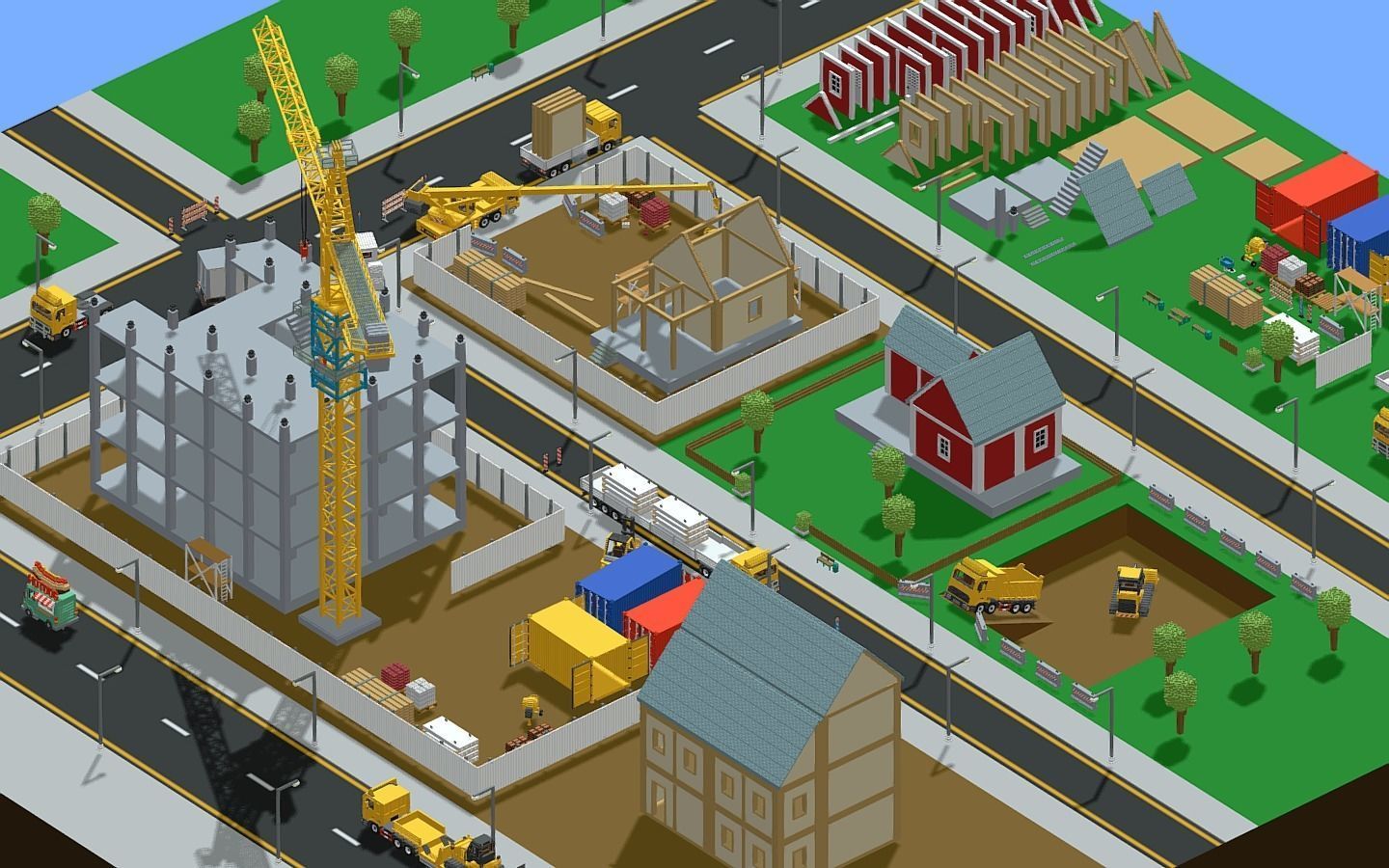 Voxel Construction Pack 85 Items Low-poly 3D model_1