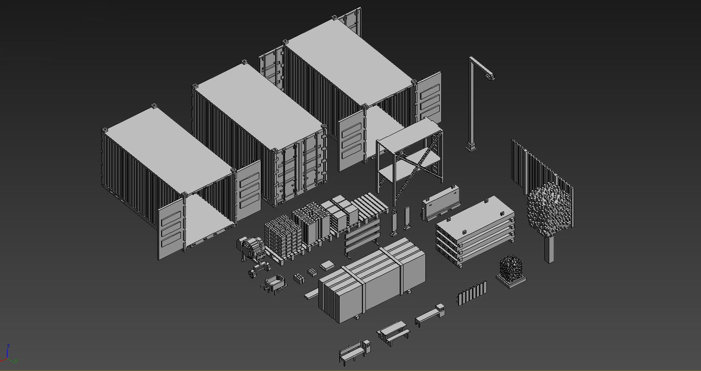 Voxel Construction Pack 85 Items Low-poly 3D model_98