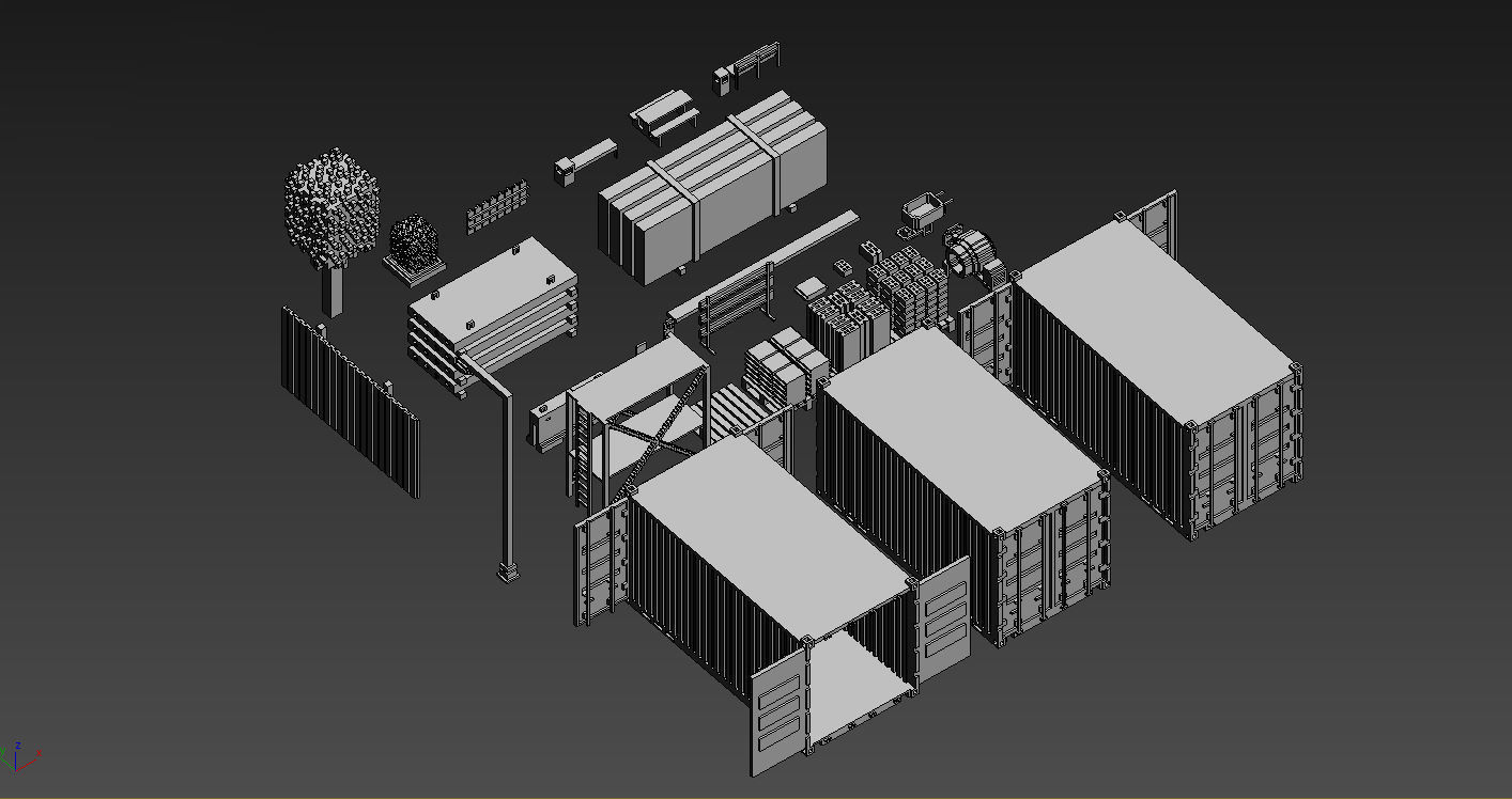 Voxel Construction Pack 85 Items Low-poly 3D model_97