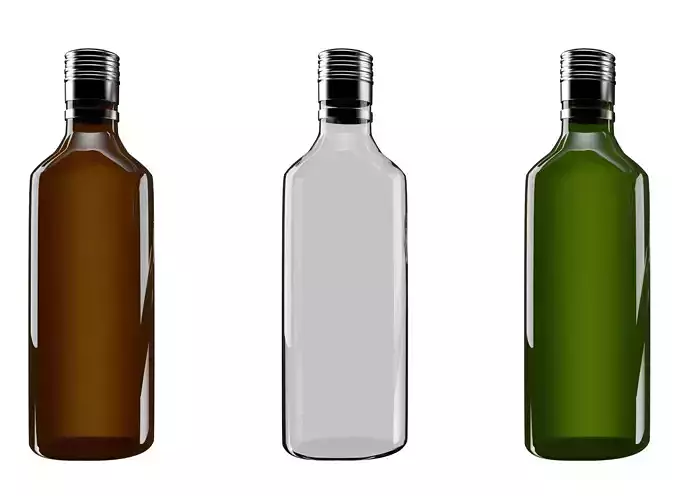 Glass bottle Low-poly 3D model